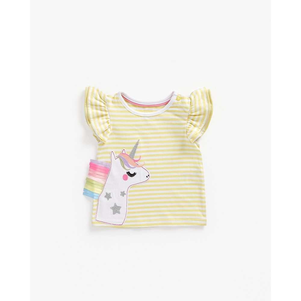 

Girls Short Sleeves T-Shirt Unicorn -Yellow