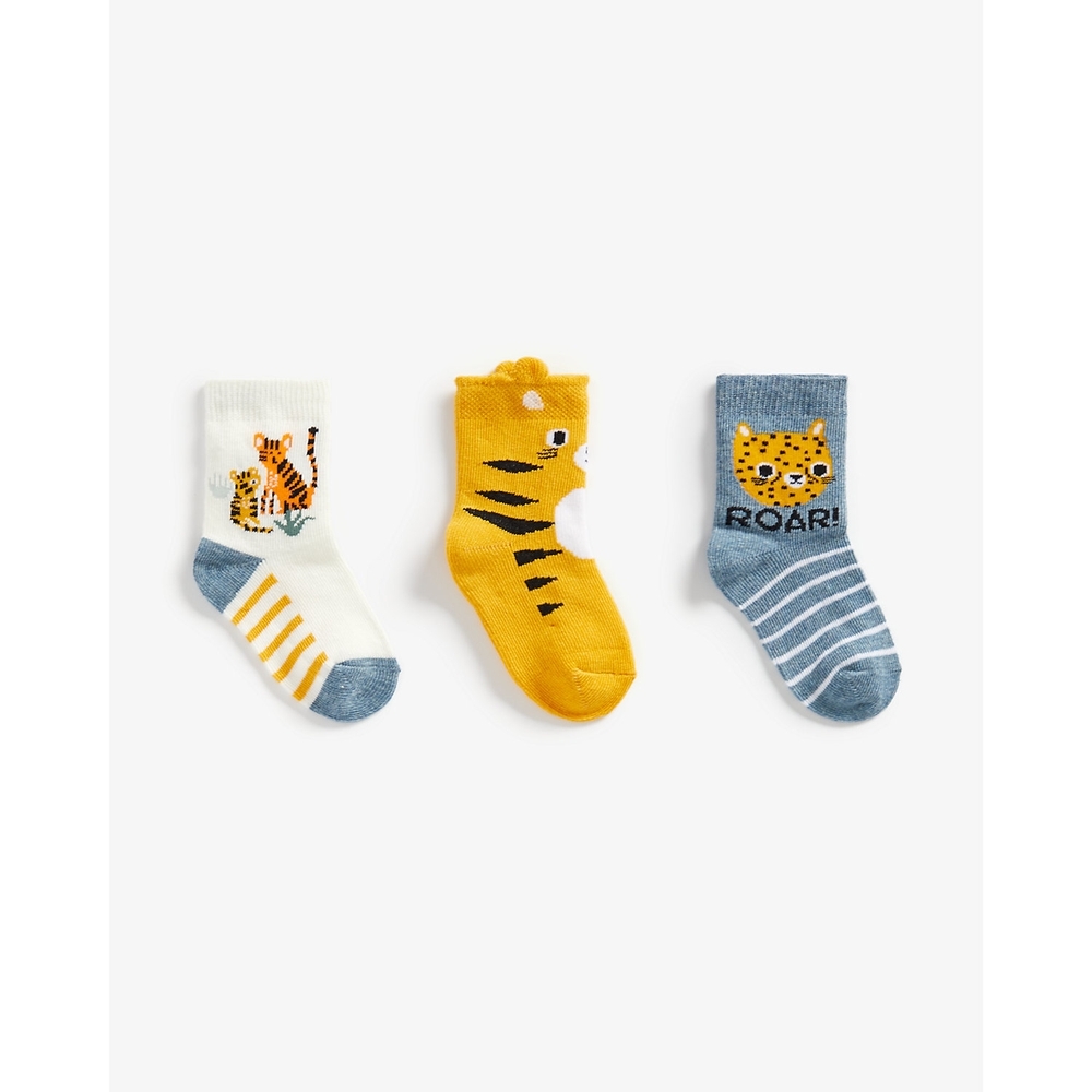 

Boys Socks Tiger Printed -Pack of 3-Multi