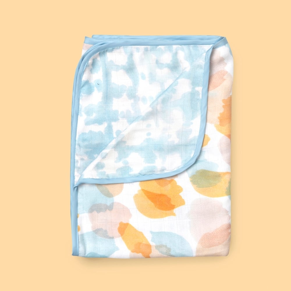 

Fancy fluff shibori bamboo muslin blanket multicolor