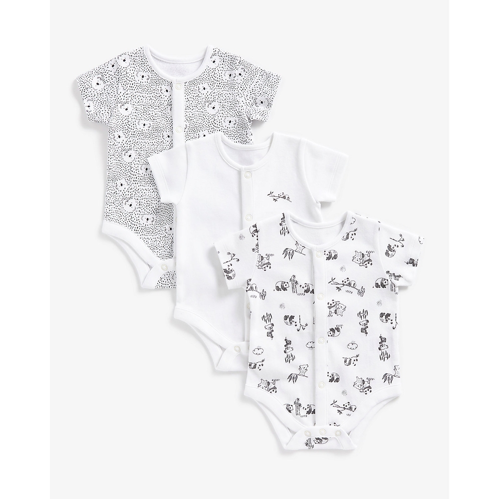 

Unisex Full Sleeves Bodysuit -Pack of 3-White