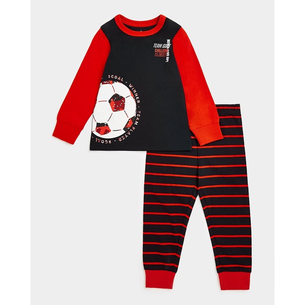 

Boys Full Sleeves Pyjama Set Sports Design-Red