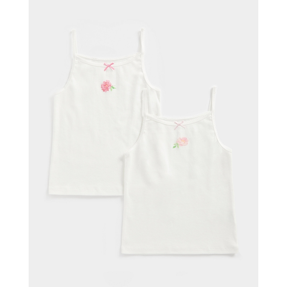 

Girls Sleeveless Vest -Pack of 2-White