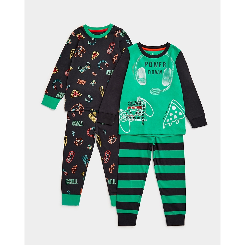 

Boys Full Sleeves Pyjama Set Music Design-Pack of 2-Multicolor