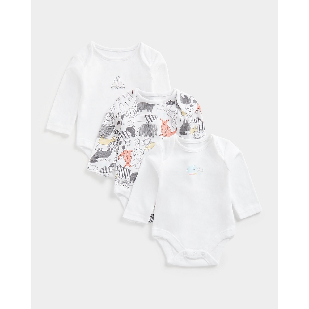 

Unisex Full Sleeves Bodysuit -Pack of 3-Multicolor