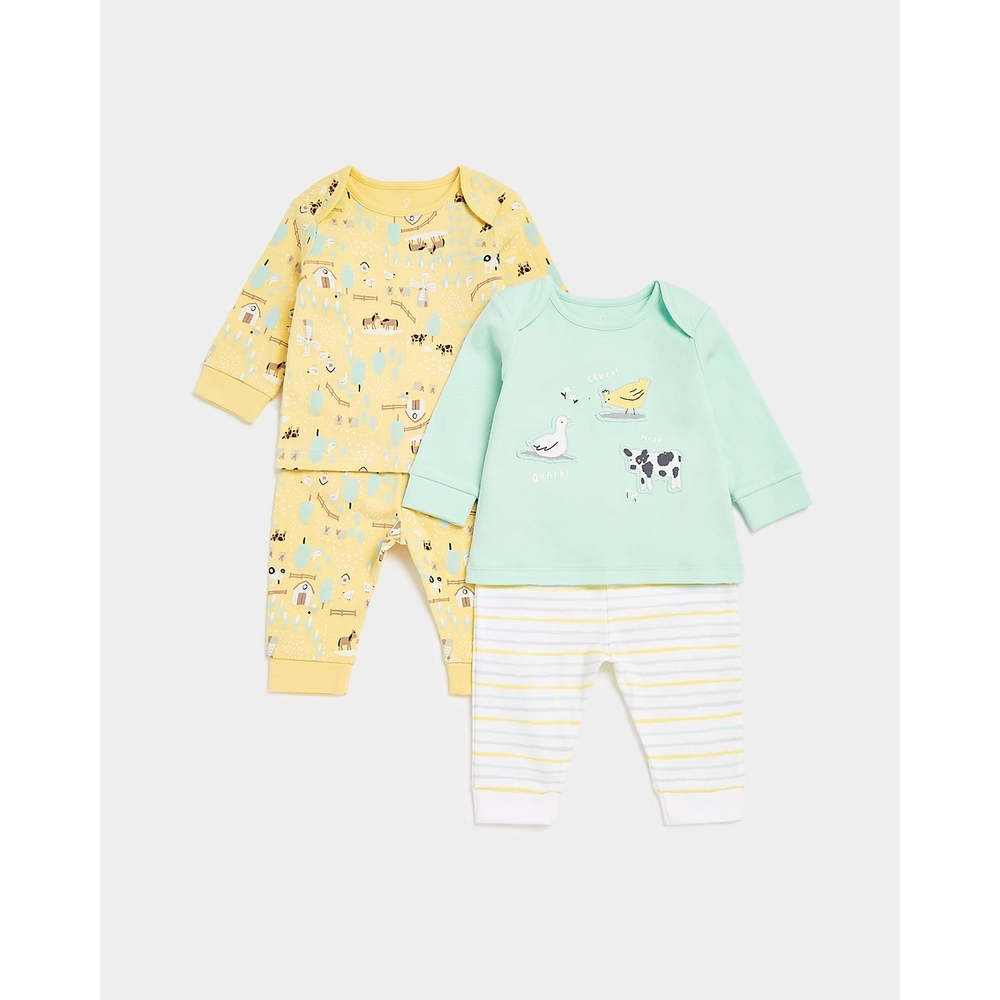 

Unisex Full Sleeves Pyjama Set -Pack of 2-Multicolor