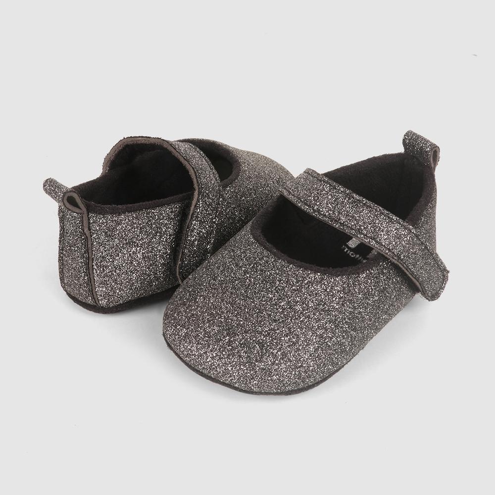 

Girls Glitter Pram Shoe-Metallic