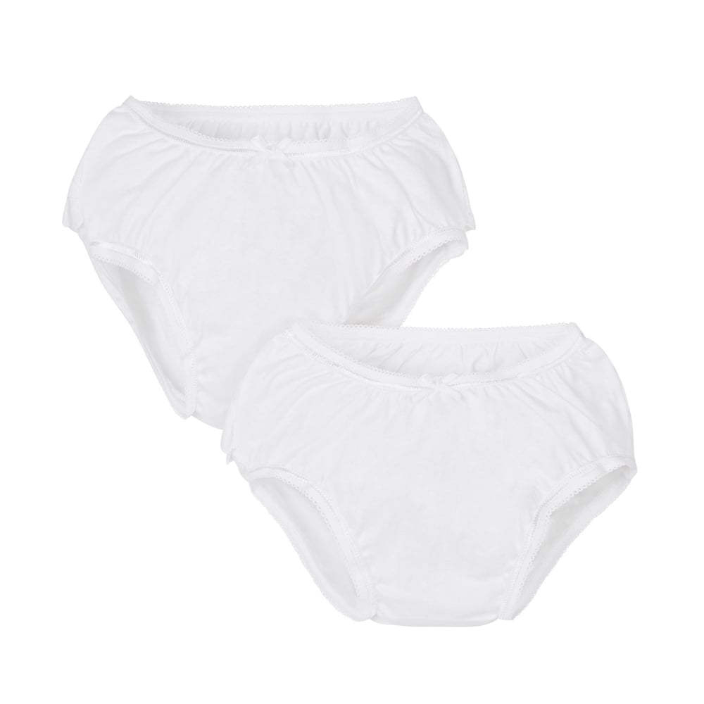 

White Frilly Nappy Cover Briefs - 2 Pack