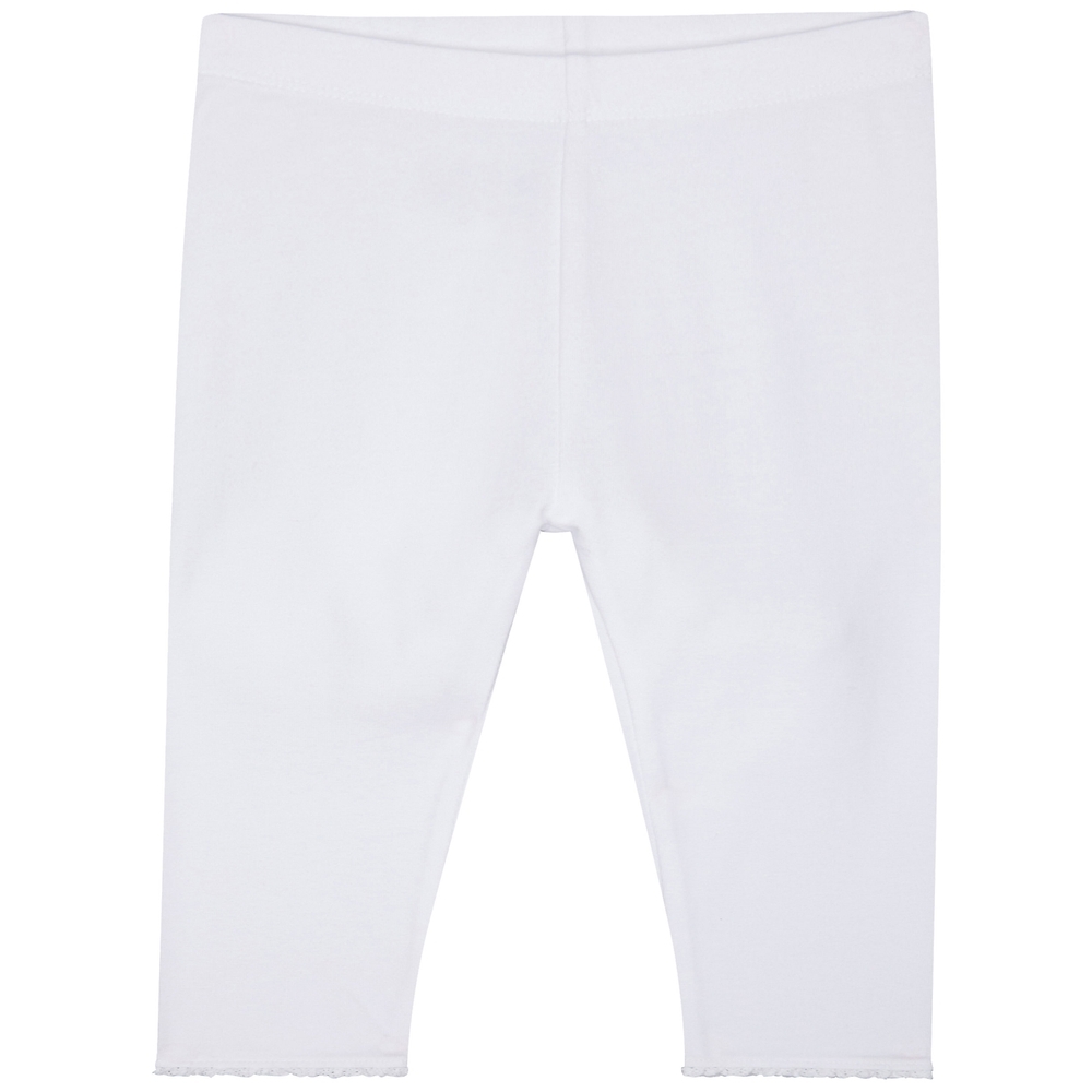 

Girls Leggings Elasticated Waistband With Lace - White