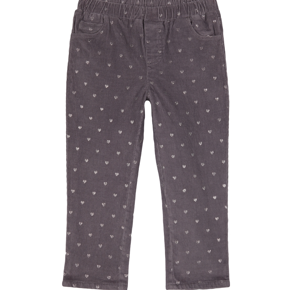 

Girls Cord Jeggings Heart Print - Charcoal