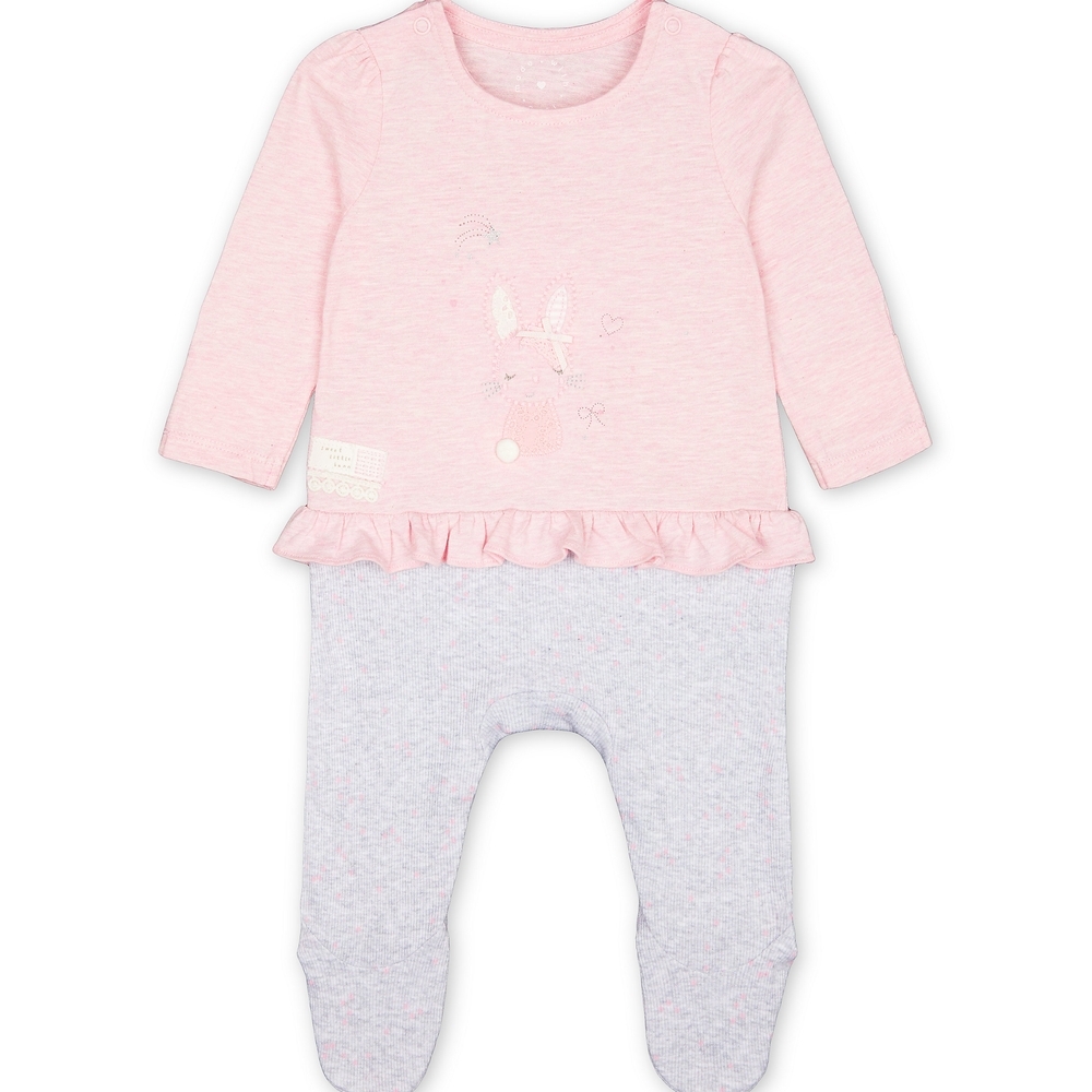 

Girls Full sleeves Mock Romper - Pink