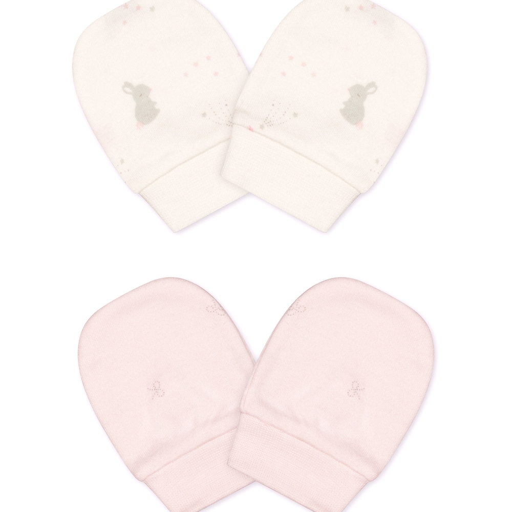 

Girls Mitts Bunny Print - Pack Of 2 - Pink