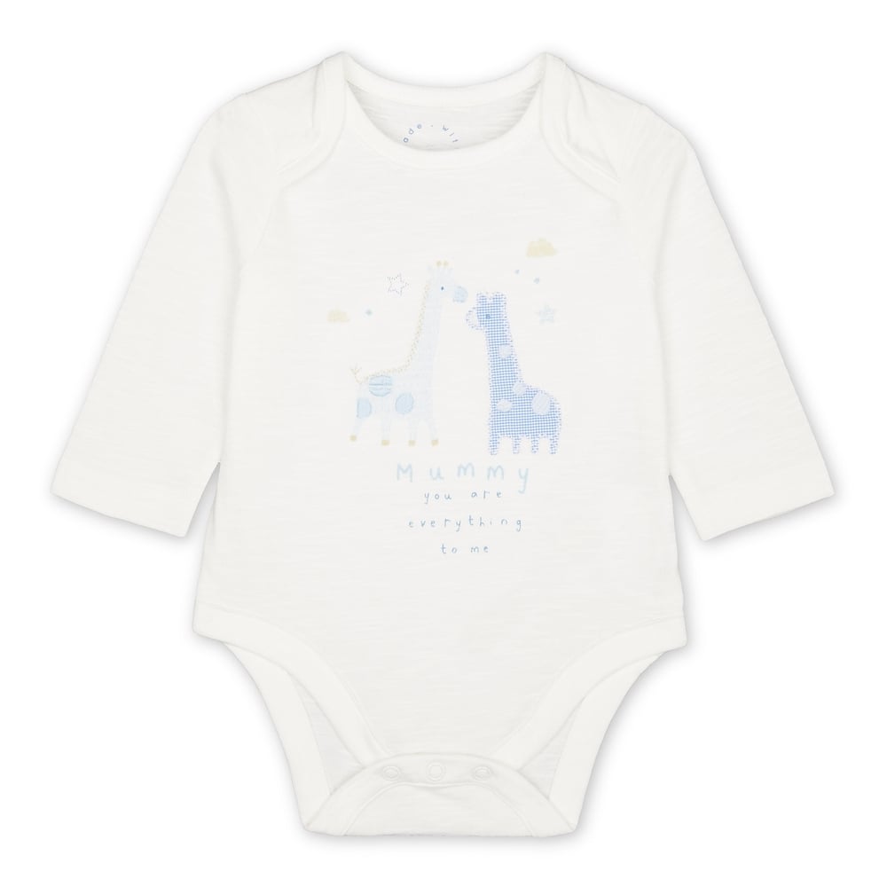 

Boys Full sleeves Giraffe print Bodysuit - White