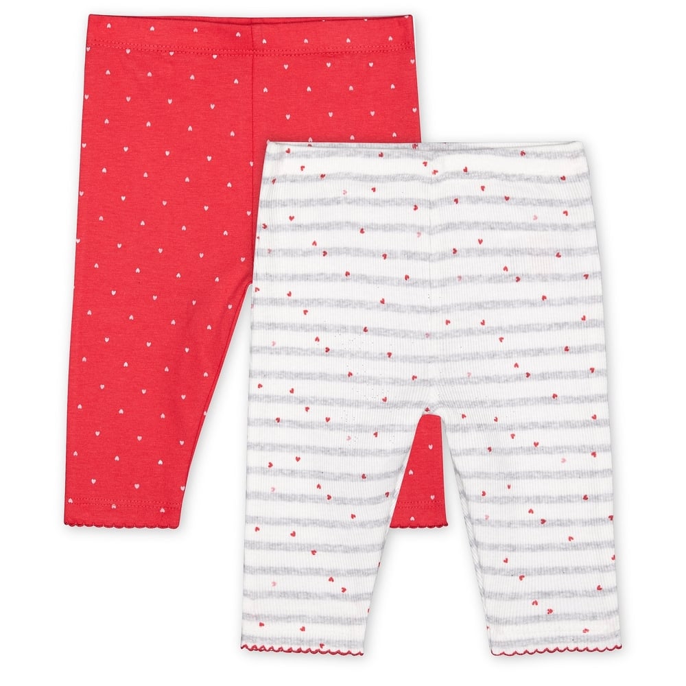 

Girls Leggings Heart Print - Pack Of 2 - Multicolor