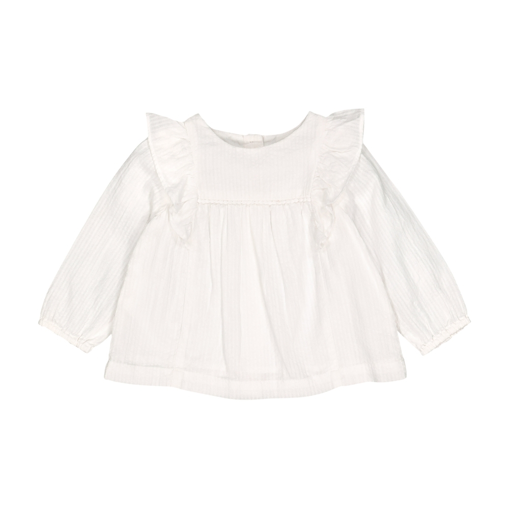 

Girls Full Sleeves Top Frill Detail - White