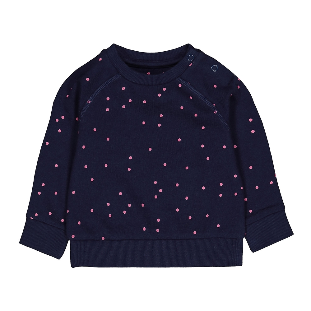 

Girls Full Sleeves Sweatshirt Polka Dot Print - Navy
