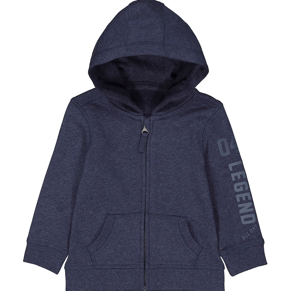 

Boys Full Sleeves Hooded Sweatshirt Text Print - Navy