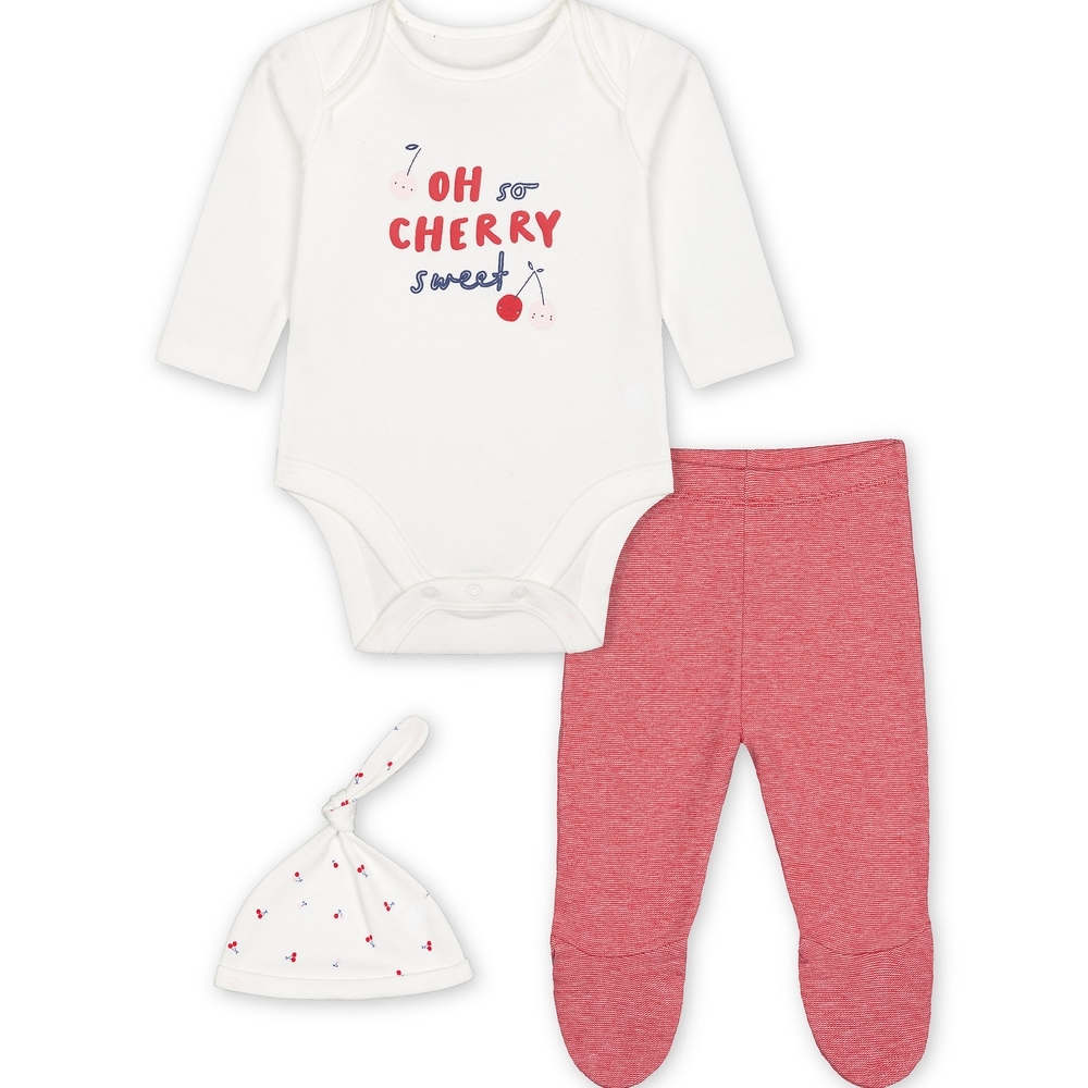 

Girls Full Sleeves 3 Piece Set Text Print - Pink