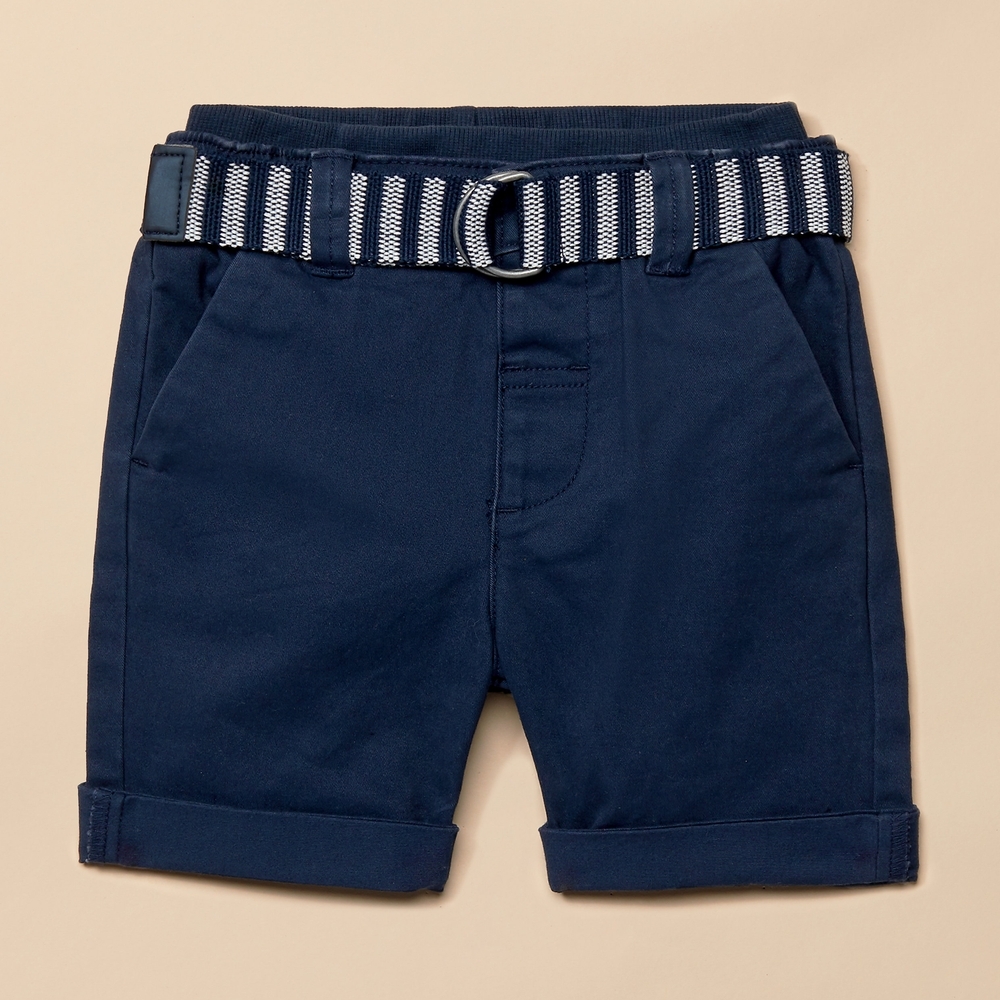 

Boys Shorts With Belt - Navy