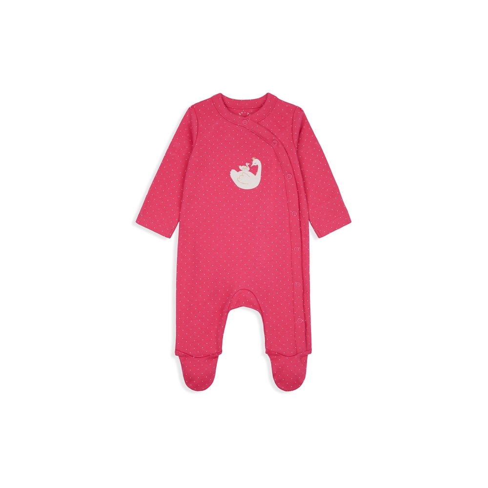 

Girls Full Sleeves Romper Swan Patchwork - Pink