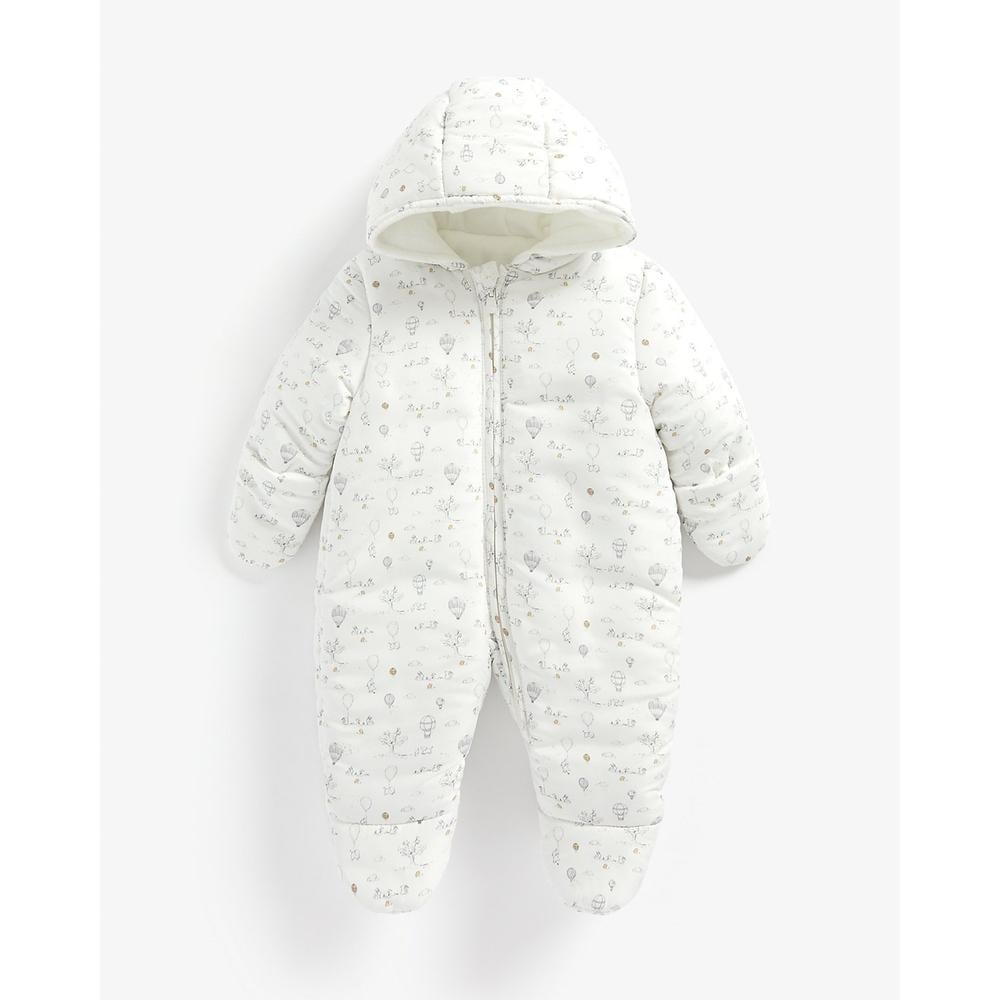 

Unisex Full Sleeves Snowsuit Balloon Print - White