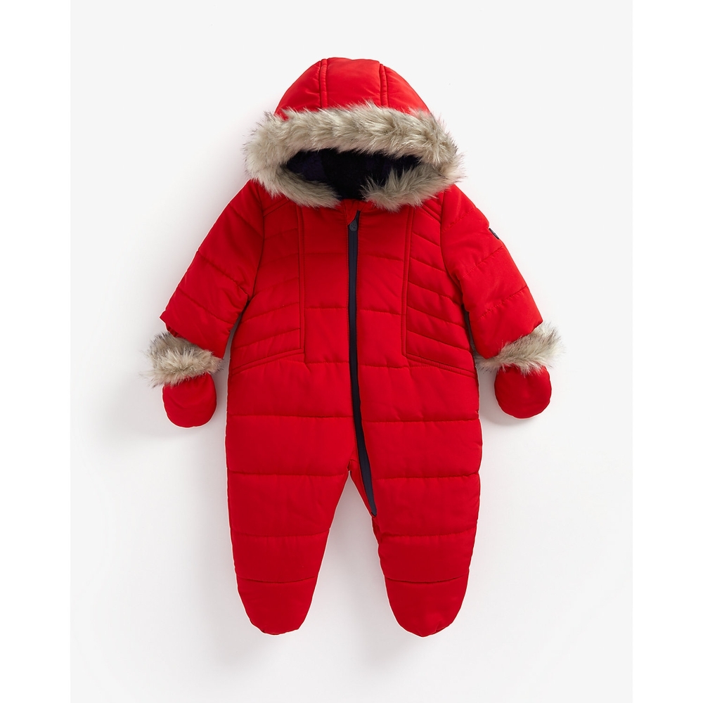 

Boys Full Sleeves Snowsuit Hooded - Red