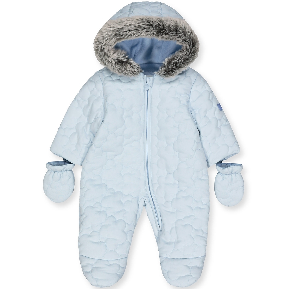 

Boys Full Sleeves Quilted Snowsuit Hooded - Blue