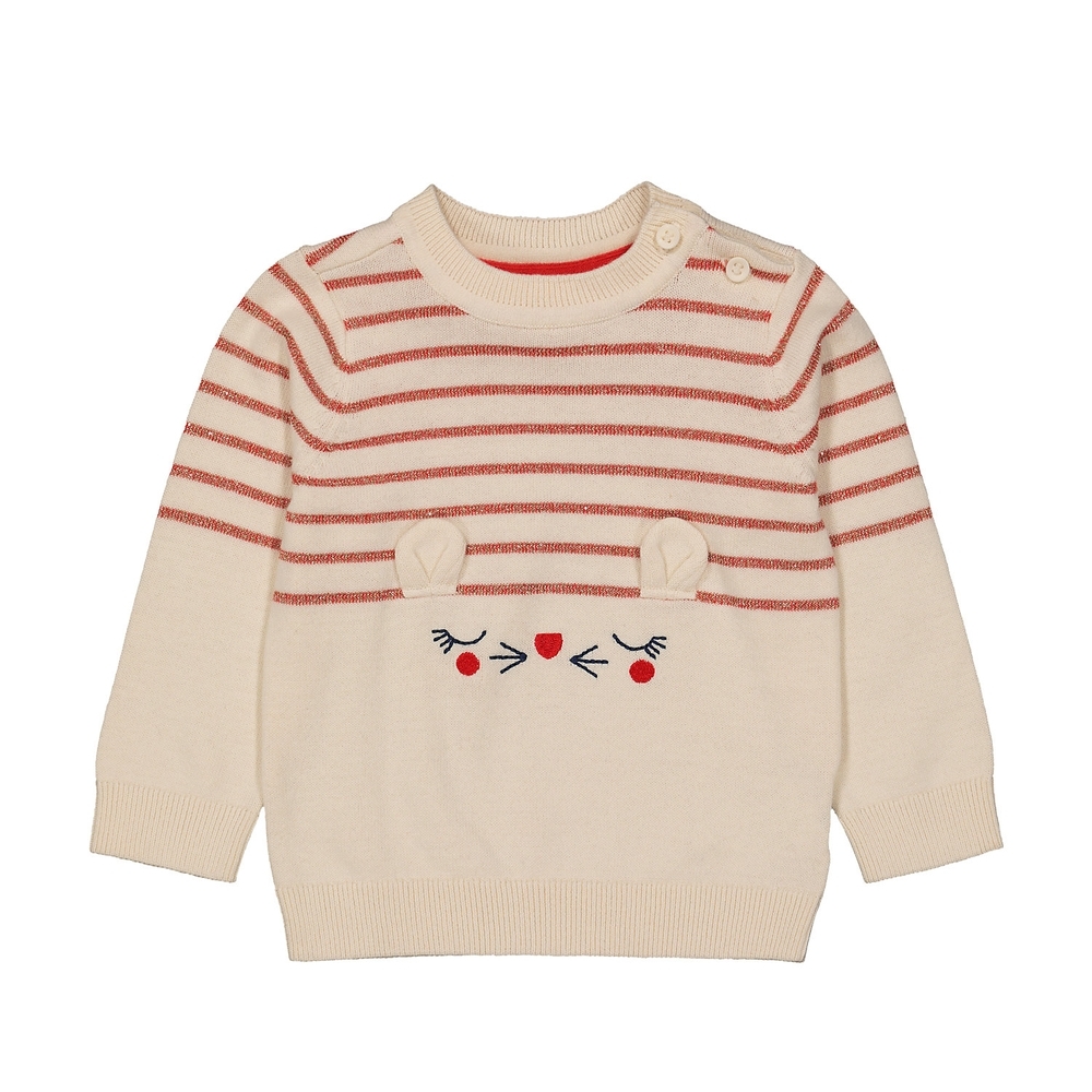 

Girls Full Sleeves Sweater 3D Details - Beige