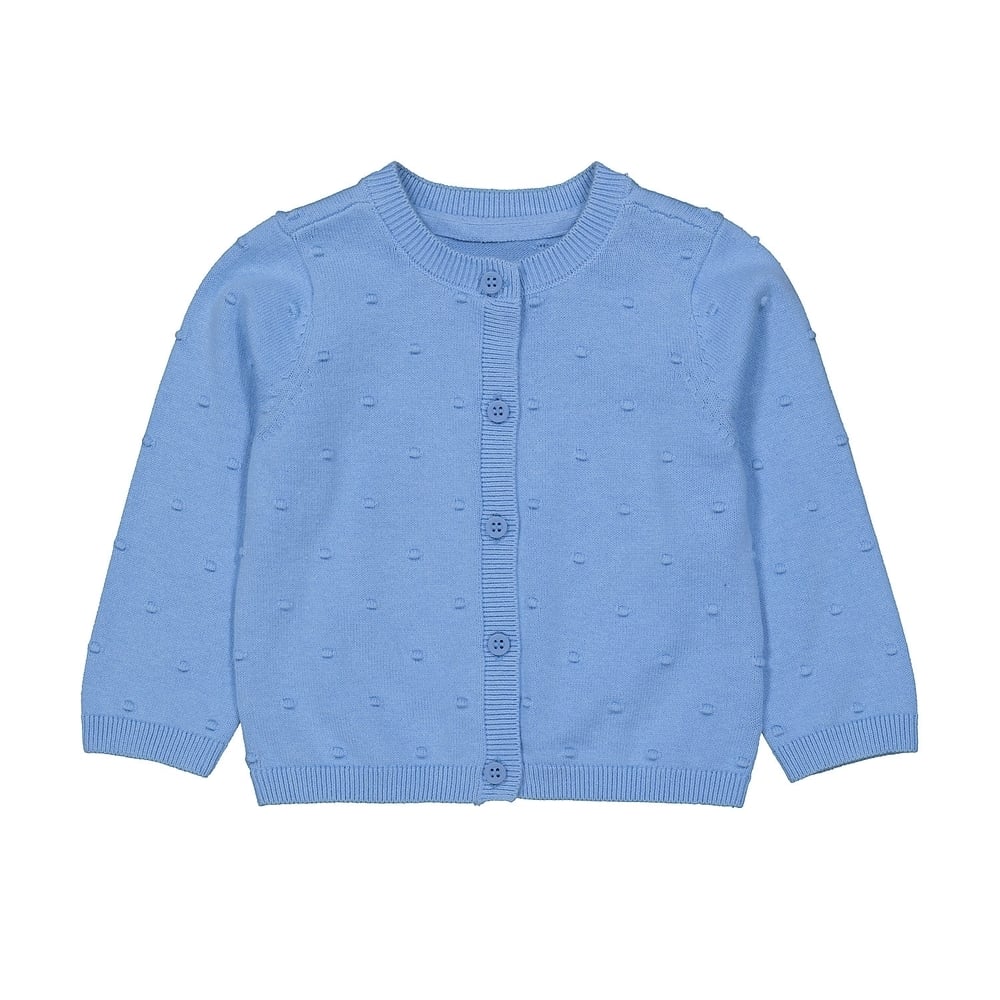 

Girls Full Sleeves Cardigan Popcorn Pattern - Blue