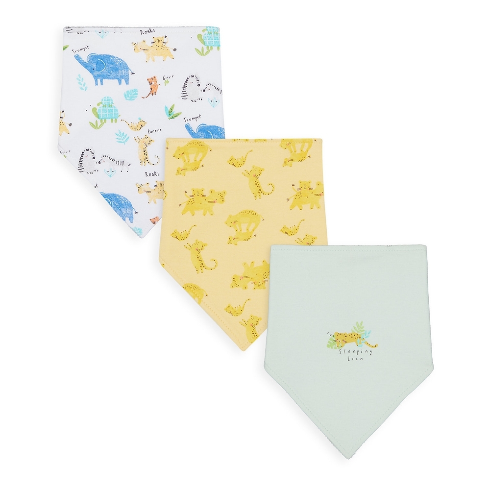 

Unisex Bibs Animal Print - Pack Of 3 - Multicolor