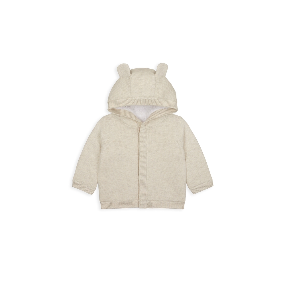 

Unisex Full Sleeves Hooded Cardigan 3D Ear Details - Beige