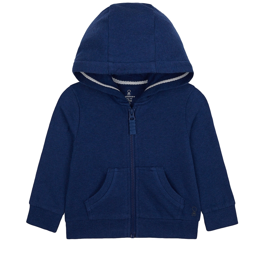 

Boys Full Sleeves Hooded Sweatshirt Zip Opening - Navy