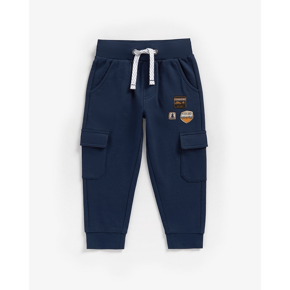 

Boys Cargo Joggers Badge Detail - Navy