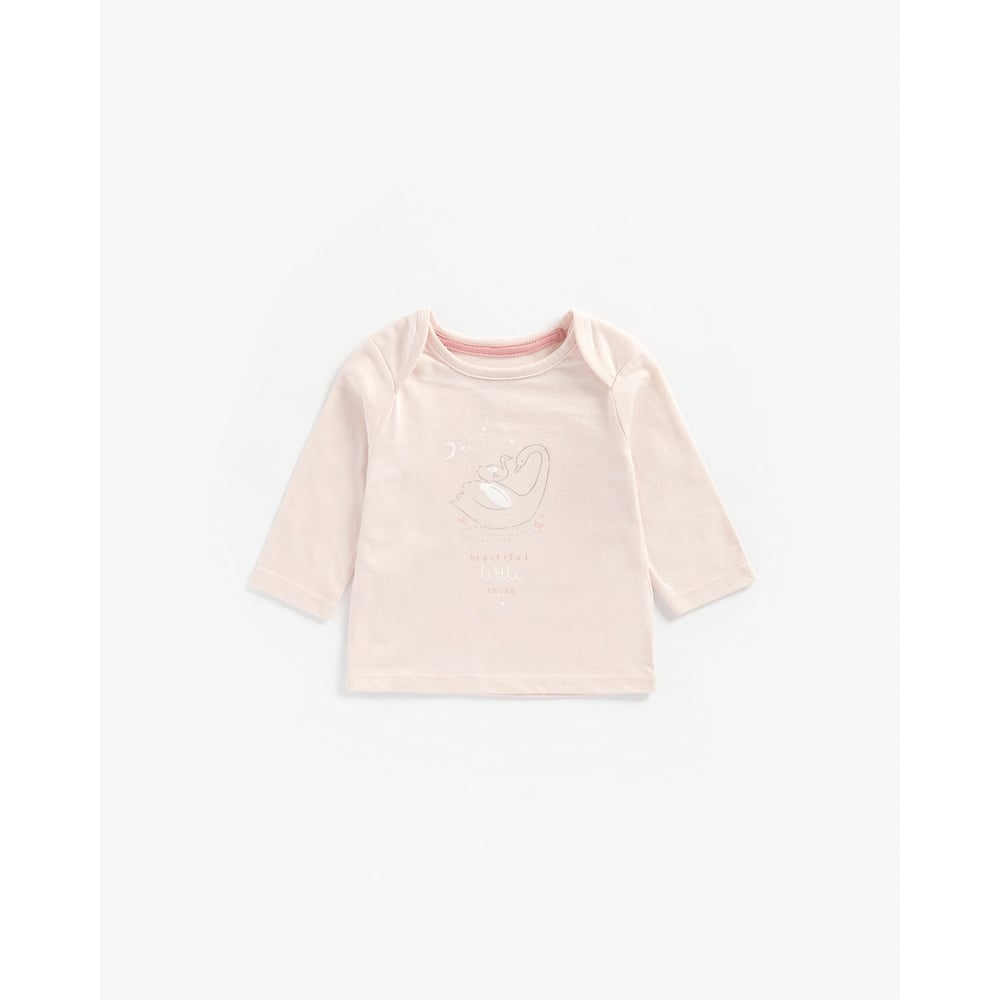 

Girls Full Sleeves T-Shirt Swan Print - Pink