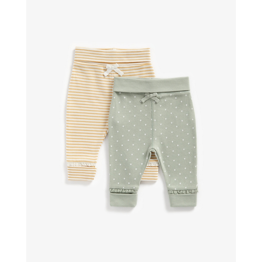 

Girls Joggers Printed And Striped - Pack Of 2 - Multicolor