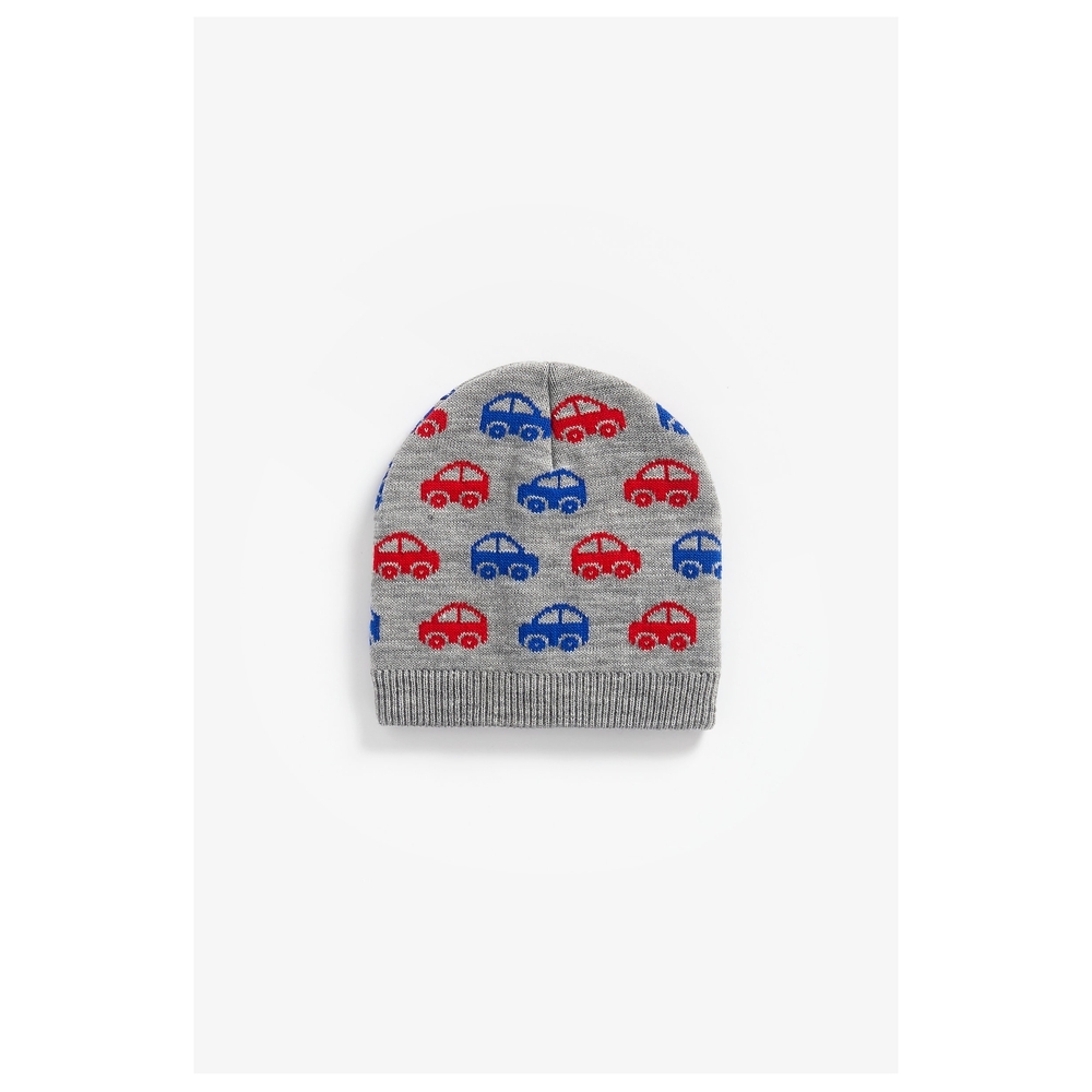 

Boys Beanie Car Design - Grey