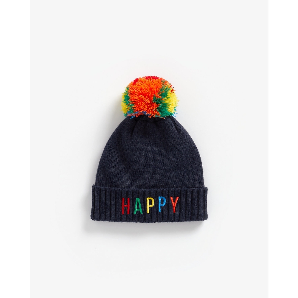 

Boys Pom Pom Beanie Text Embroidery - Navy