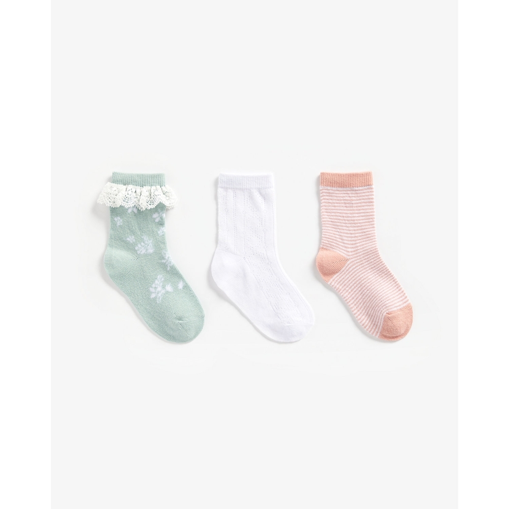 

Girls Socks Lace Detail - Pack Of 3 - Multicolor