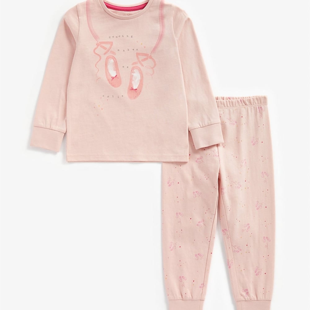 

Girls Full Sleeves Pyjama Set Ballet Print - Pink