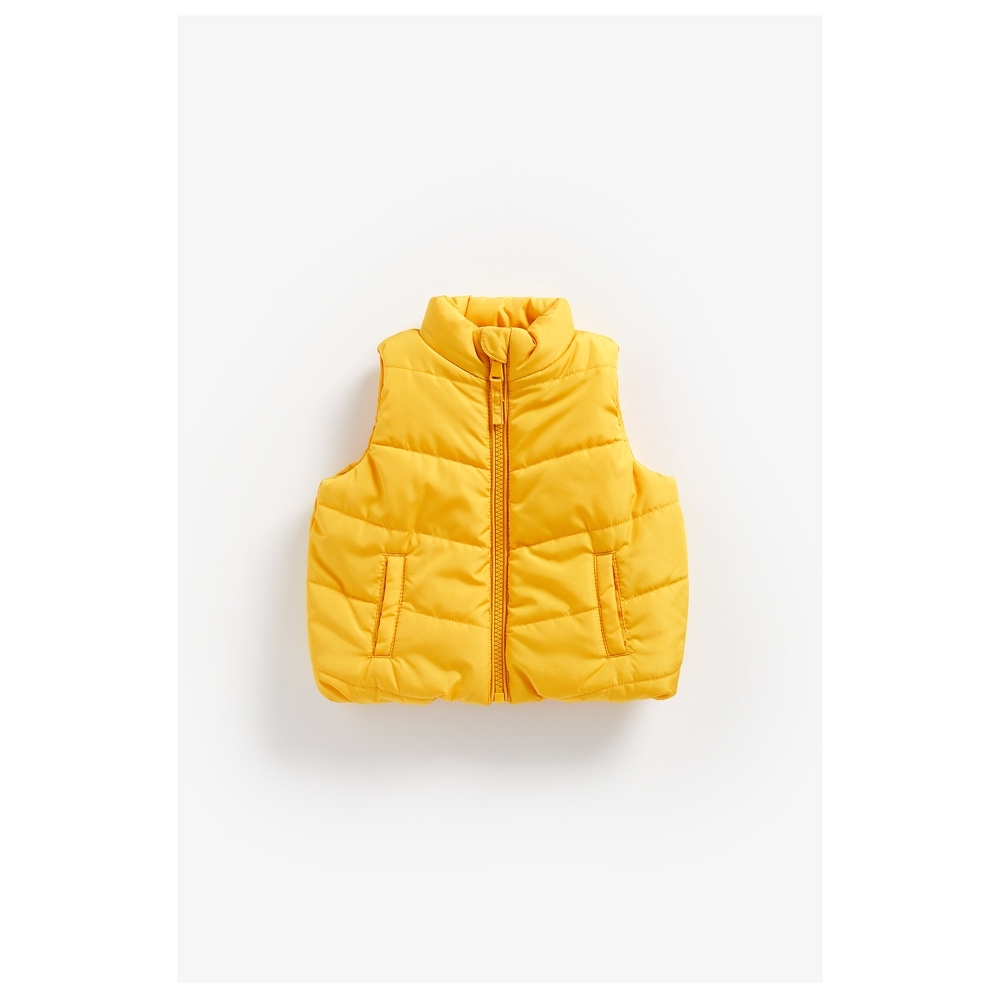 

Boys Sleeveless Quilted Jacket - Yellow
