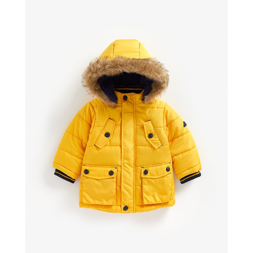 

Boys Full Sleeves Padded Jacket Hooded - Yellow