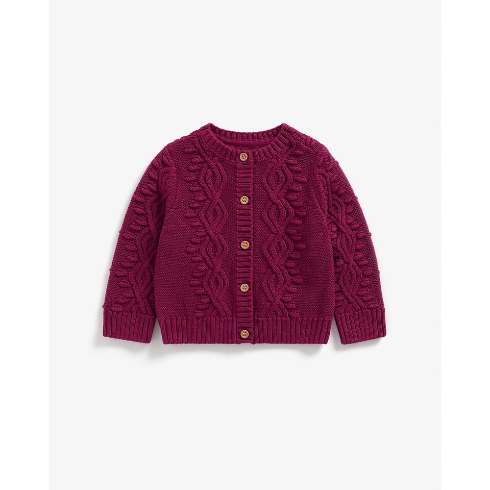 

Girls Full Sleeves Cardigan - Mauve