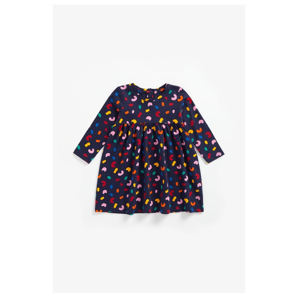 

Girls Full Sleeves Dress Printed - Navy