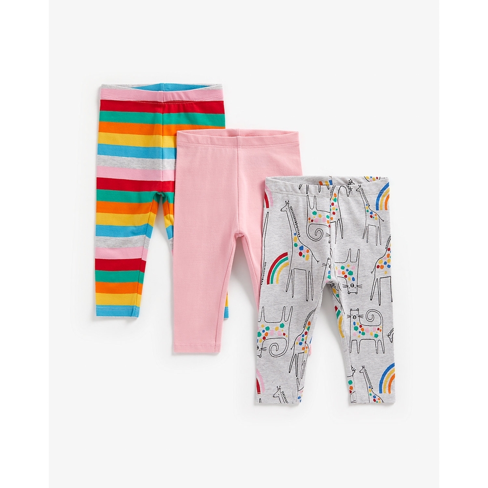 

Girls Leggings -Pack of 3-Multicolor