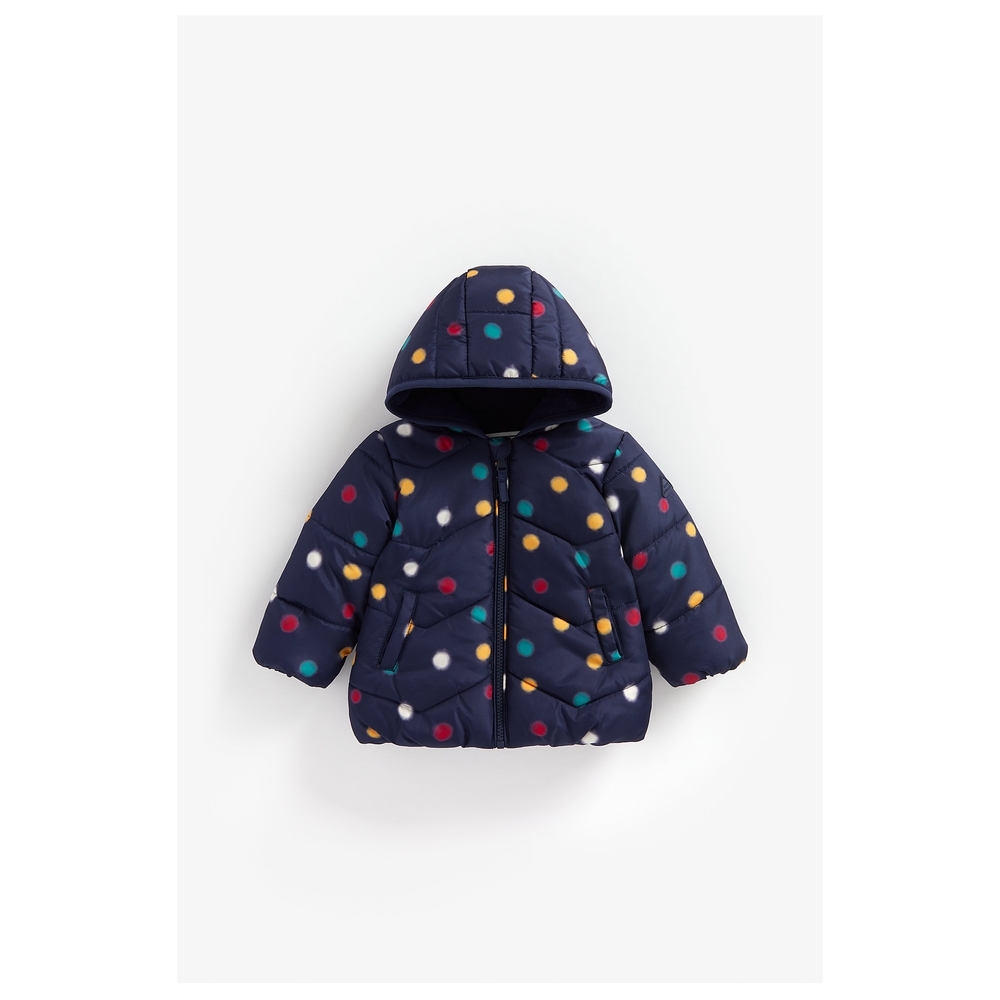 

Girls Full Sleeves Jacket Polka Dot Print - Navy