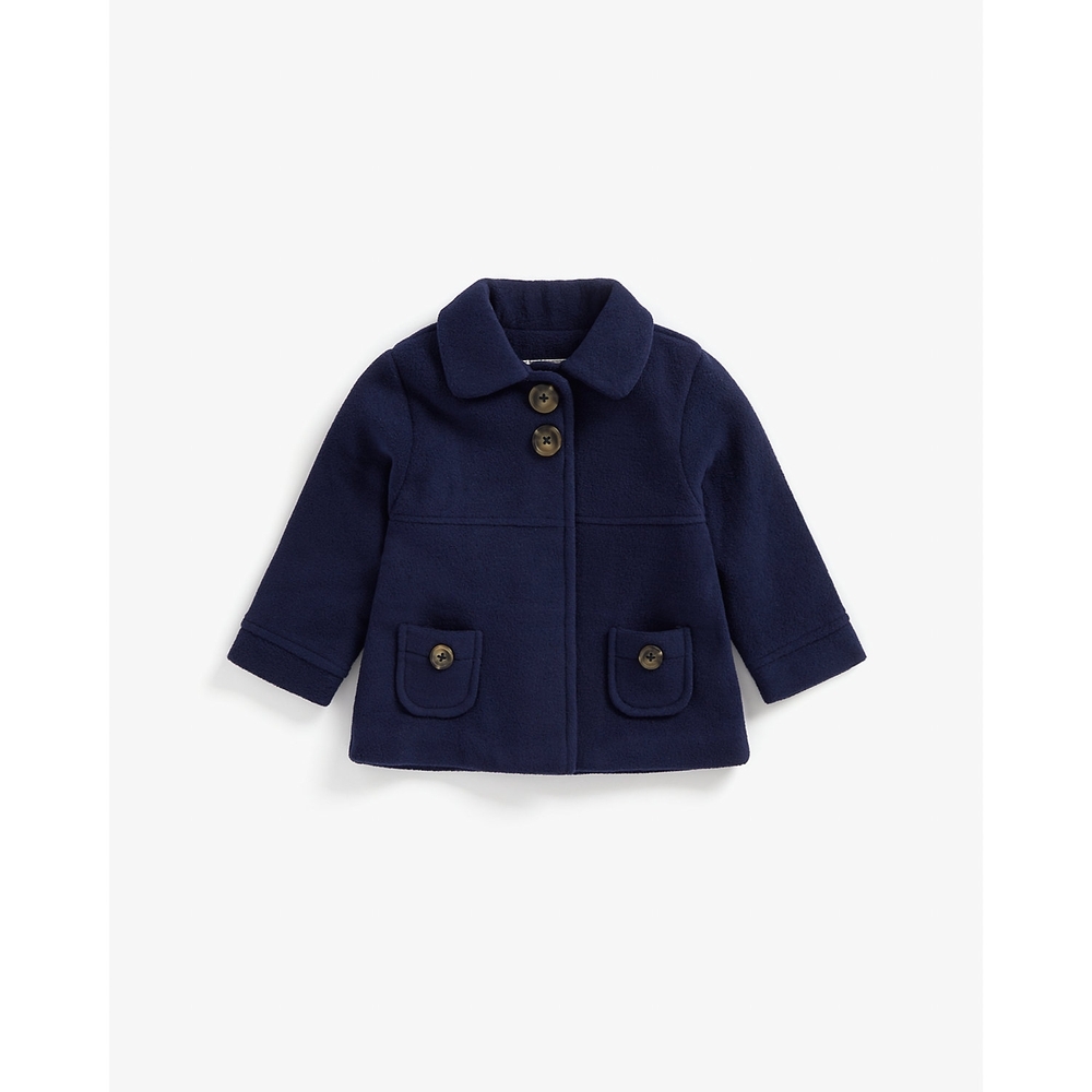 

Girls Full Sleeves Coat With Pocket Detail - Navy