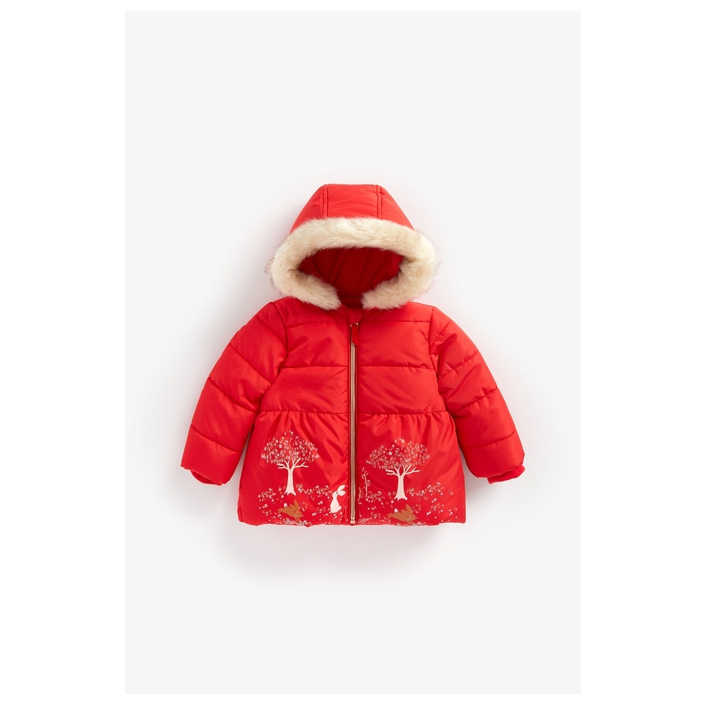 

Girls Full Sleeves Jacket Border Print - Red