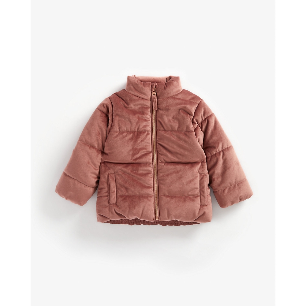 

Girls Full Sleeves Velour Jacket - Blush