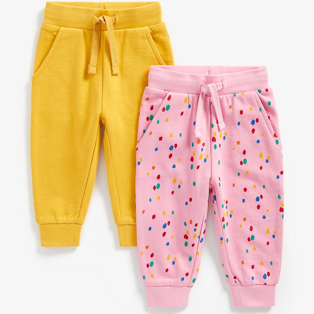 

Girls Joggers Spot Print - Pack Of 2 - Multicolor