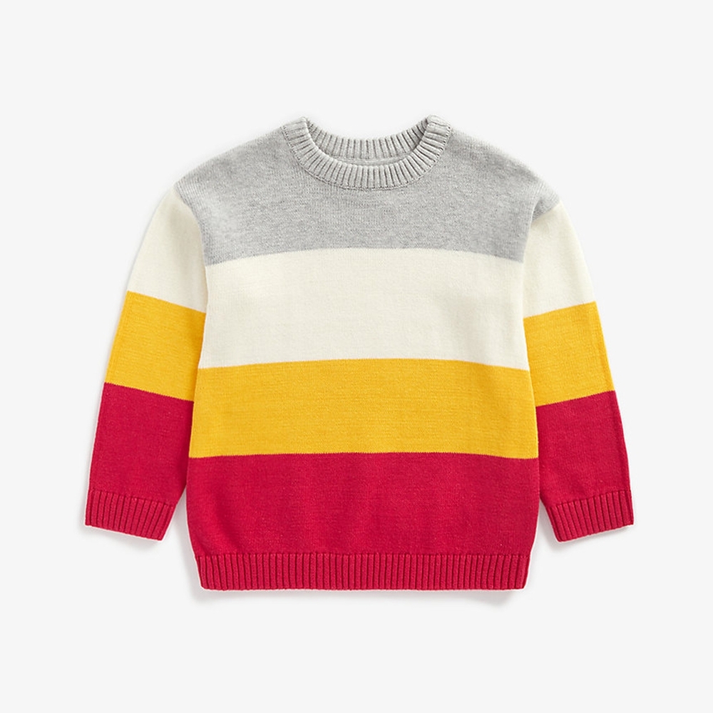 

Girls Full Sleeves Sweater Block Stripe - Multicolor