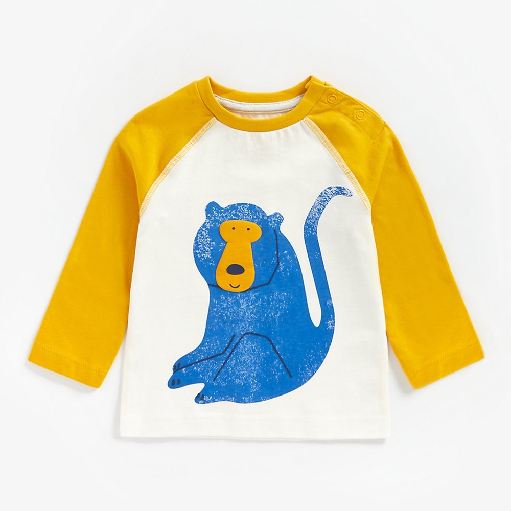 

Boys Full Sleeves T-Shirt Monkey Print - Yellow